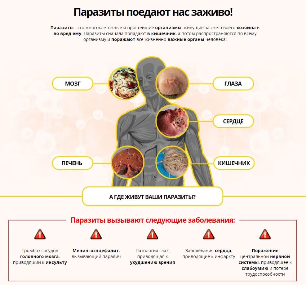 Паразиты в организме картинка